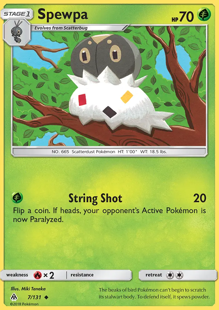 Spewpa Uncommon Pokemon card #7 from Forbidden Light