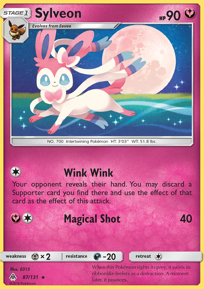 Sylveon Rare Pokemon card #87 from Forbidden Light