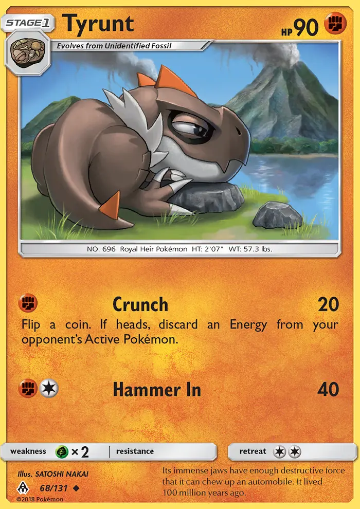 Tyrunt Uncommon Pokemon card #68 from Forbidden Light