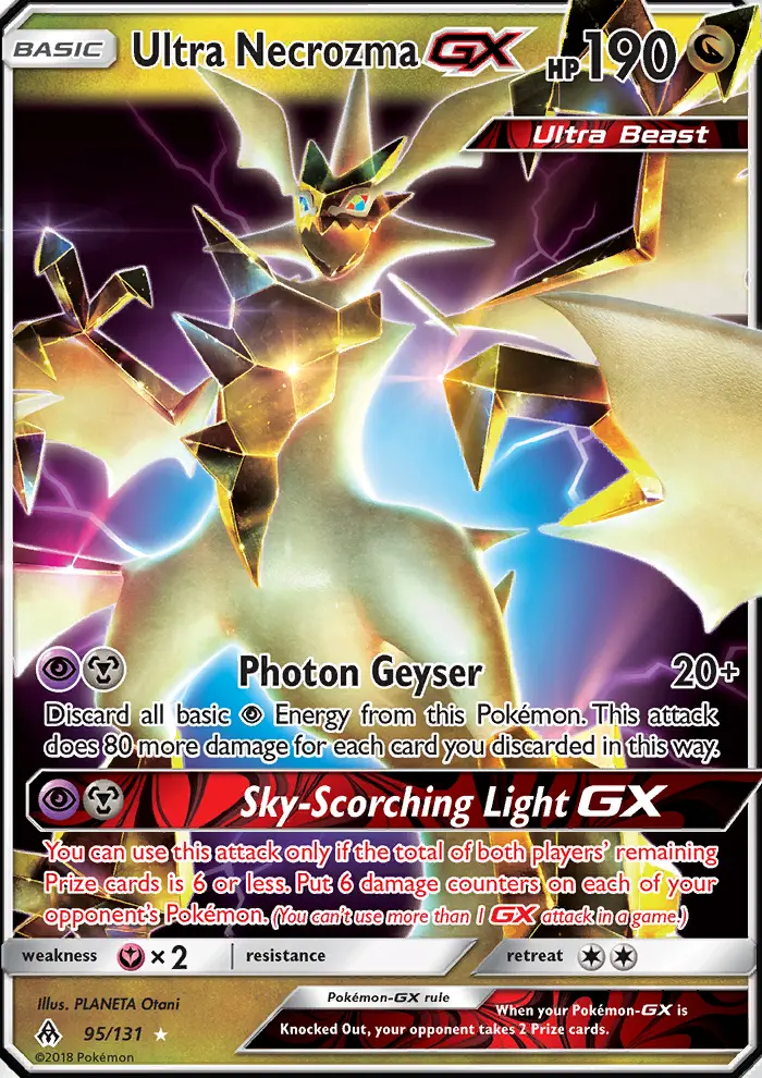 Ultra Necrozma GX Ultra Rare Pokemon card #95 from Forbidden Light