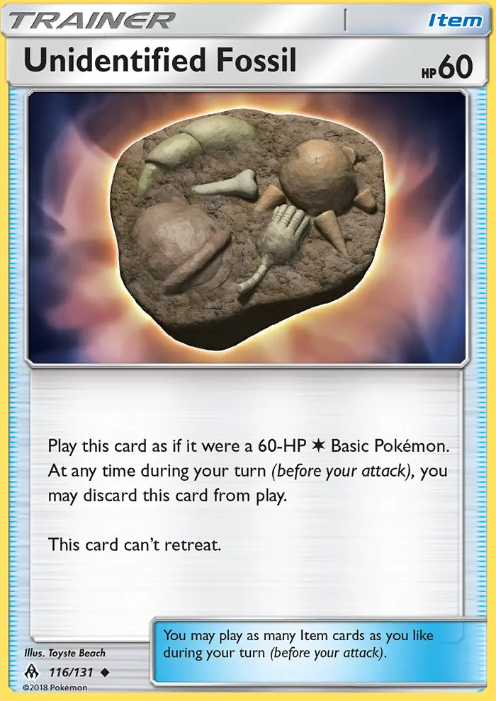Unidentified Fossil Uncommon Pokemon card #116 from Forbidden Light