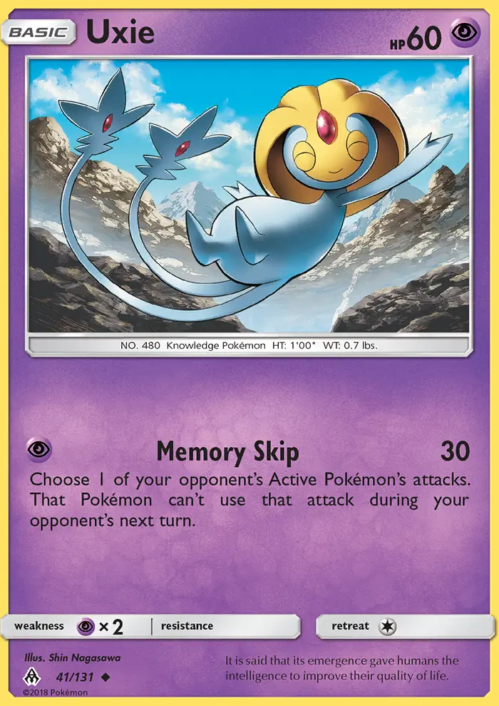 Uxie Uncommon Pokemon card #41 from Forbidden Light