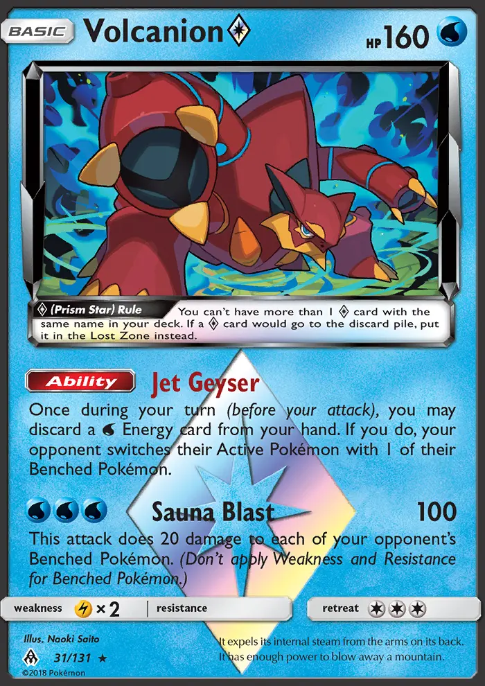 Volcanion ◇ Rare Pokemon card #31 from Forbidden Light