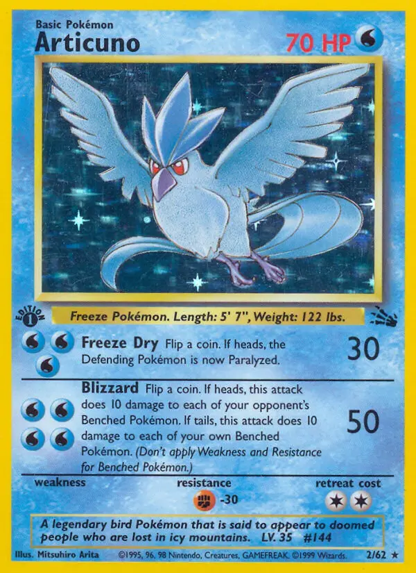 Articuno Rare Pokemon card #2 from Fossil