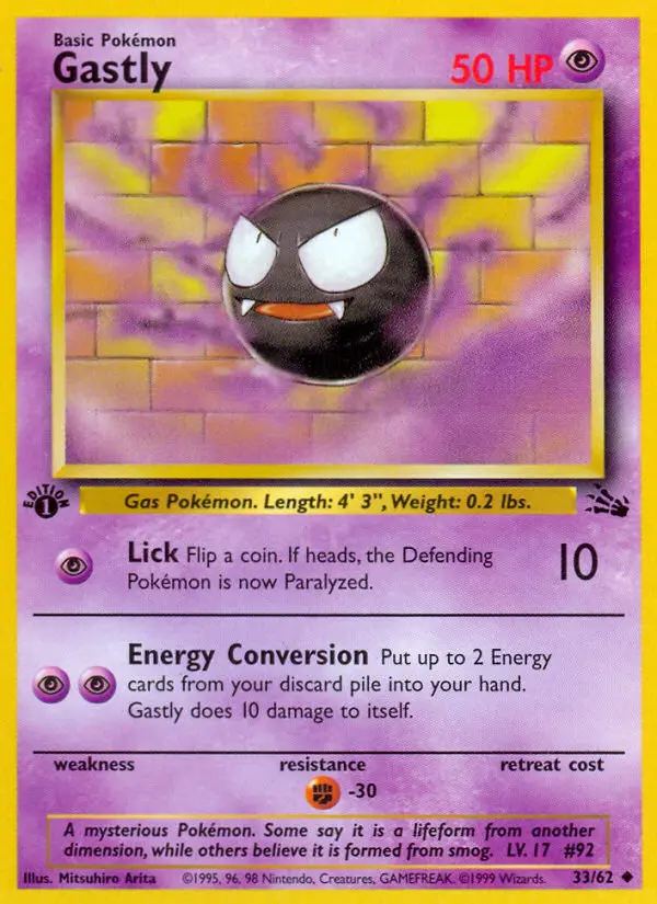 Gastly Uncommon Pokemon card #33 from Fossil