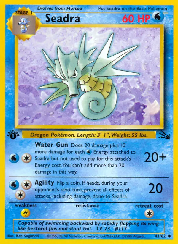 Seadra Uncommon Pokemon card #42 from Fossil