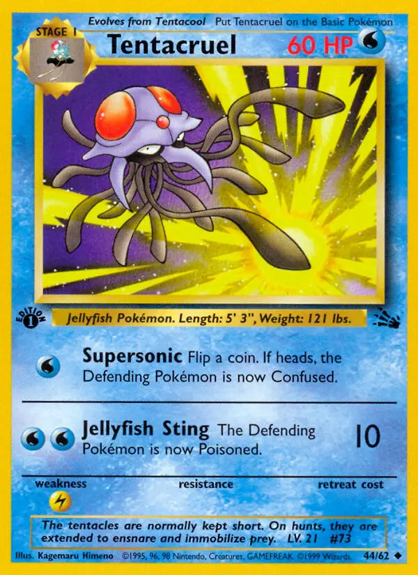 Tentacruel Uncommon Pokemon card #44 from Fossil