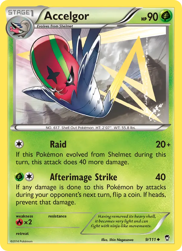 Accelgor Uncommon Pokemon card #9 from Furious Fists