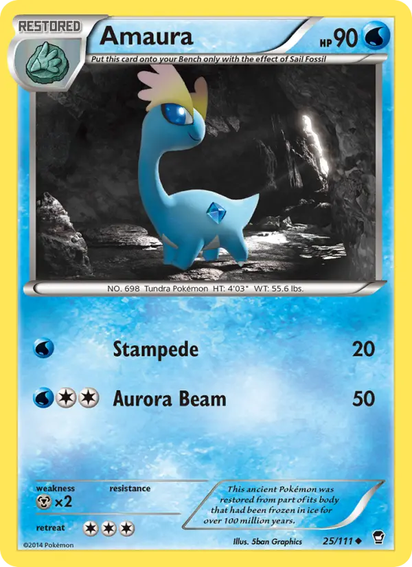 Amaura Uncommon Pokemon card #25 from Furious Fists