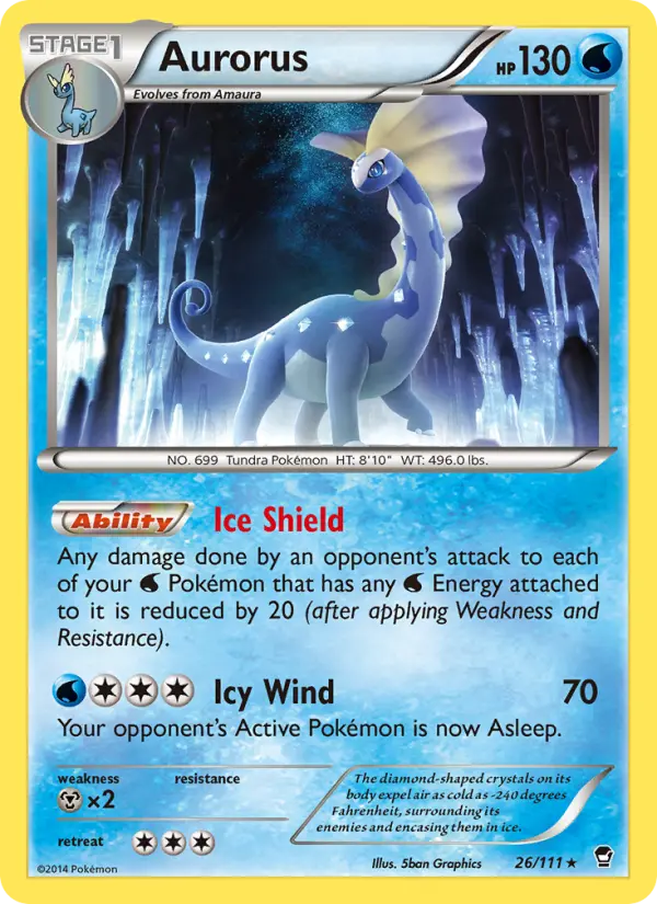 Aurorus Rare Pokemon card #26 from Furious Fists