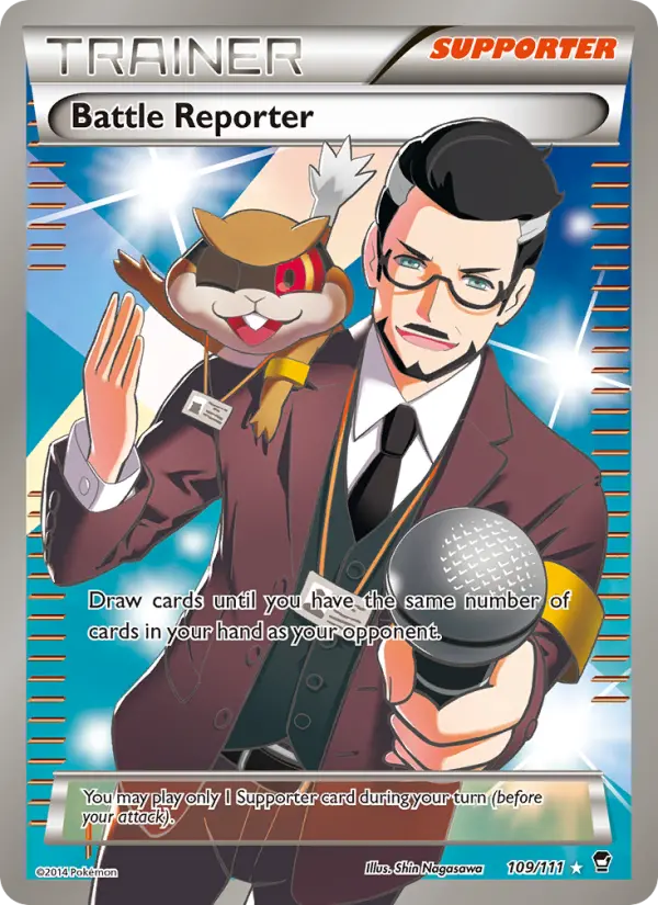 Battle Reporter Ultra Rare Pokemon card #109 from Furious Fists