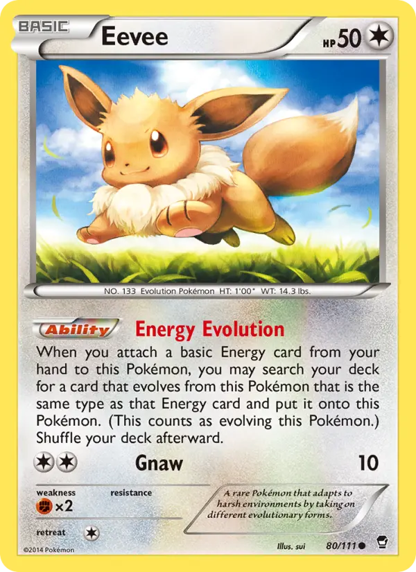 Eevee Common Pokemon card #80 from Furious Fists
