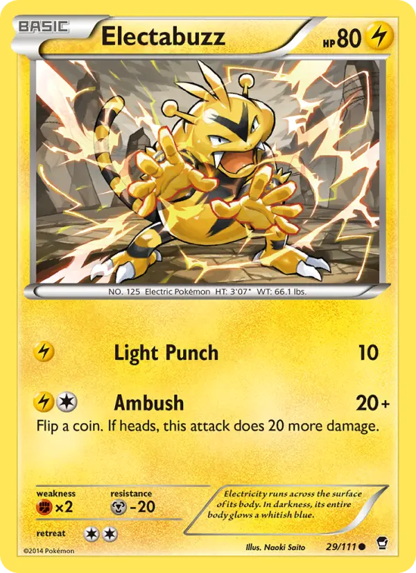 Electabuzz Common Pokemon card #29 from Furious Fists