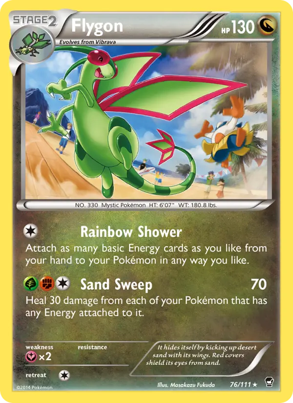Flygon Rare Pokemon card #76 from Furious Fists