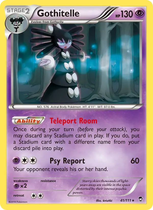 Gothitelle Rare Pokemon card #41 from Furious Fists