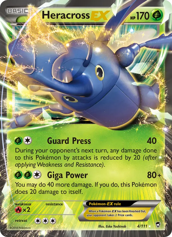 Heracross EX Ultra Rare Pokemon card #4 from Furious Fists
