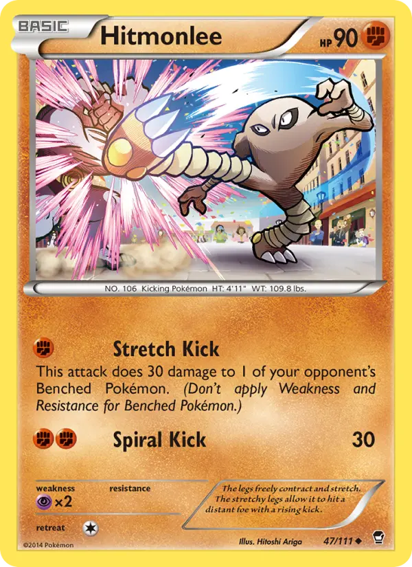 Hitmonlee Uncommon Pokemon card #47 from Furious Fists