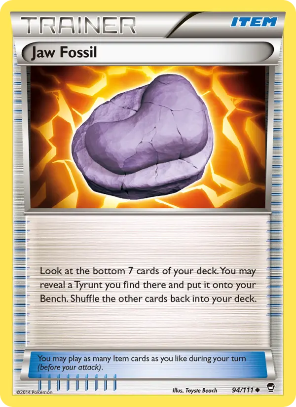 Jaw Fossil Uncommon Pokemon card #94 from Furious Fists
