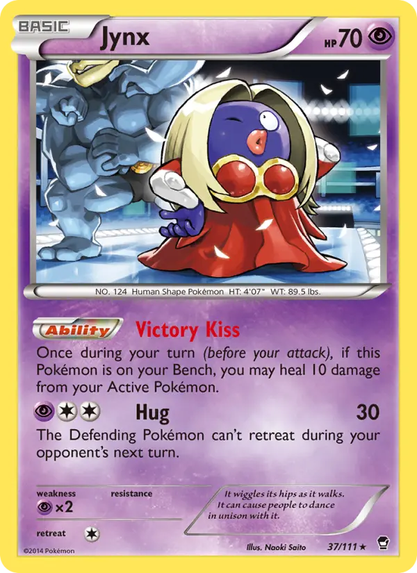 Jynx Rare Pokemon card #37 from Furious Fists