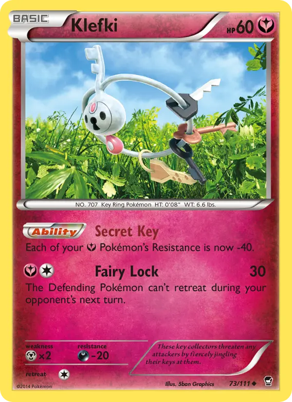 Klefki Uncommon Pokemon card #73 from Furious Fists