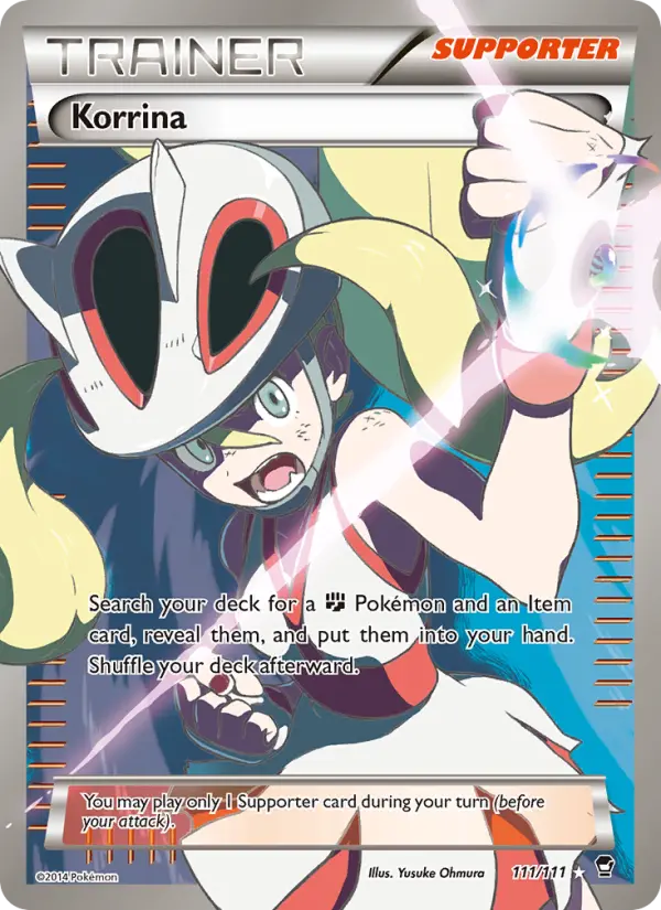 Korrina Ultra Rare Pokemon card #111 from Furious Fists