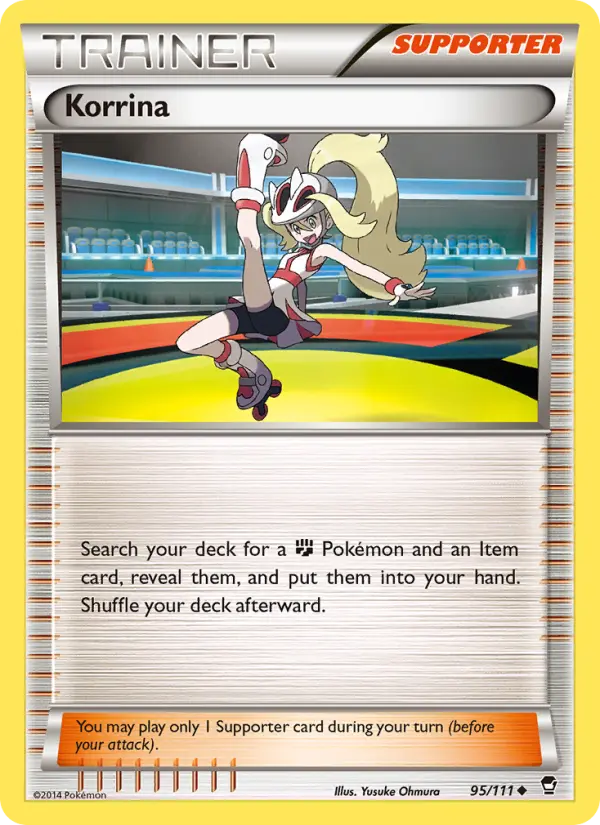 Korrina Uncommon Pokemon card #95 from Furious Fists