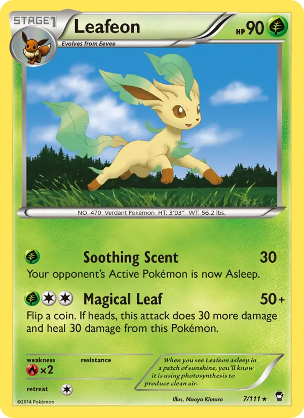 Leafeon Rare Pokemon card #7 from Furious Fists