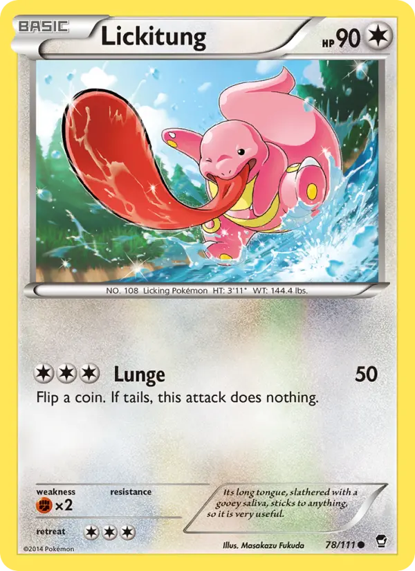 Lickitung Common Pokemon card #78 from Furious Fists