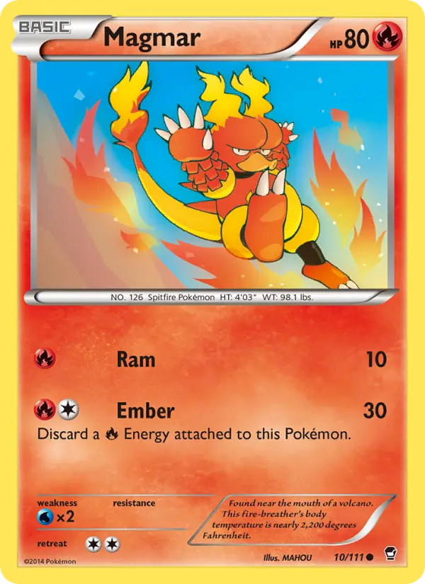 Magmar Common Pokemon card #10 from Furious Fists