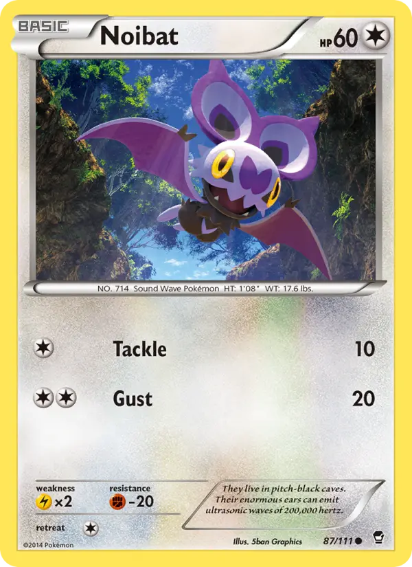 Noibat Common Pokemon card #87 from Furious Fists