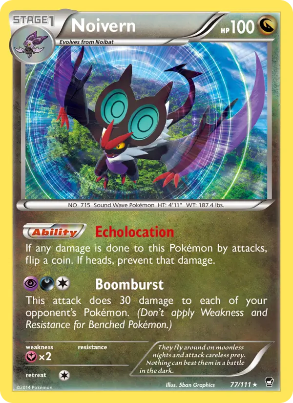 Noivern Rare Pokemon card #77 from Furious Fists