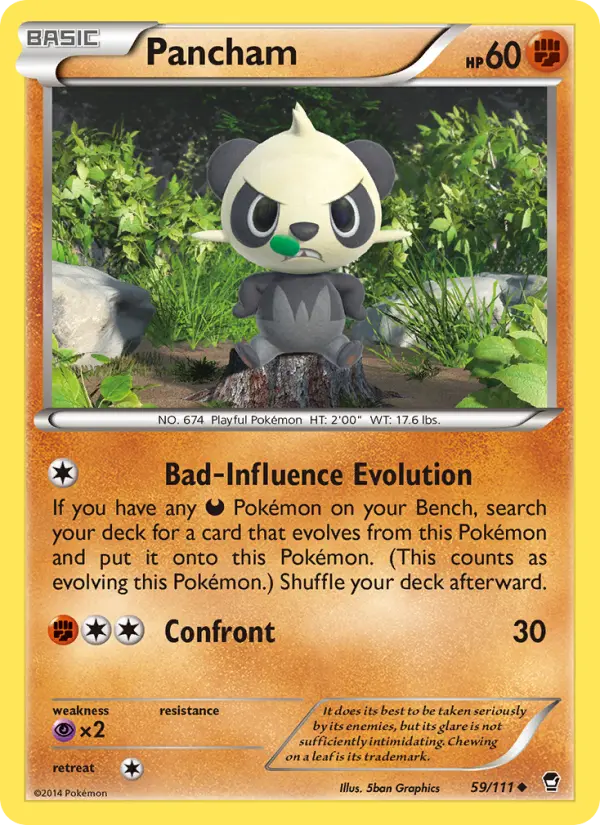 Pancham Uncommon Pokemon card #59 from Furious Fists