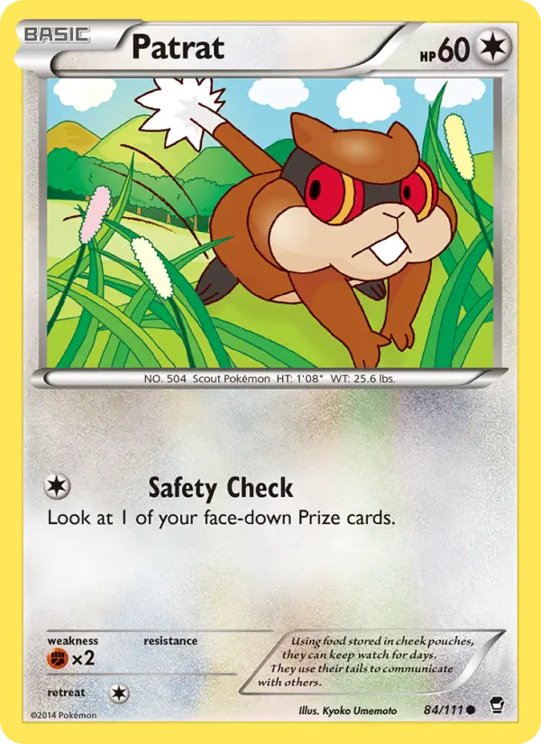 Patrat Common Pokemon card #84 from Furious Fists