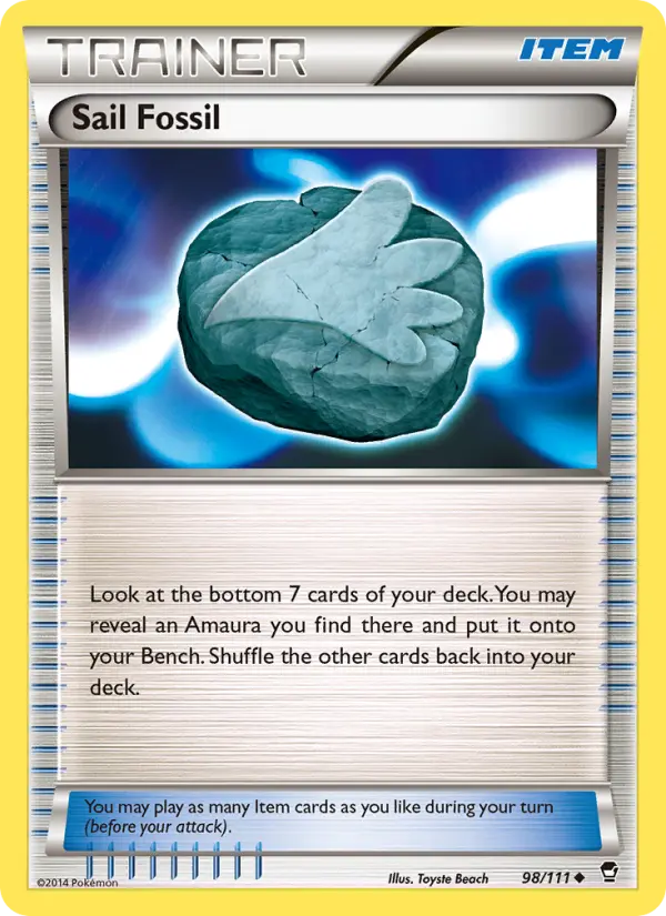 Sail Fossil Uncommon Pokemon card #98 from Furious Fists