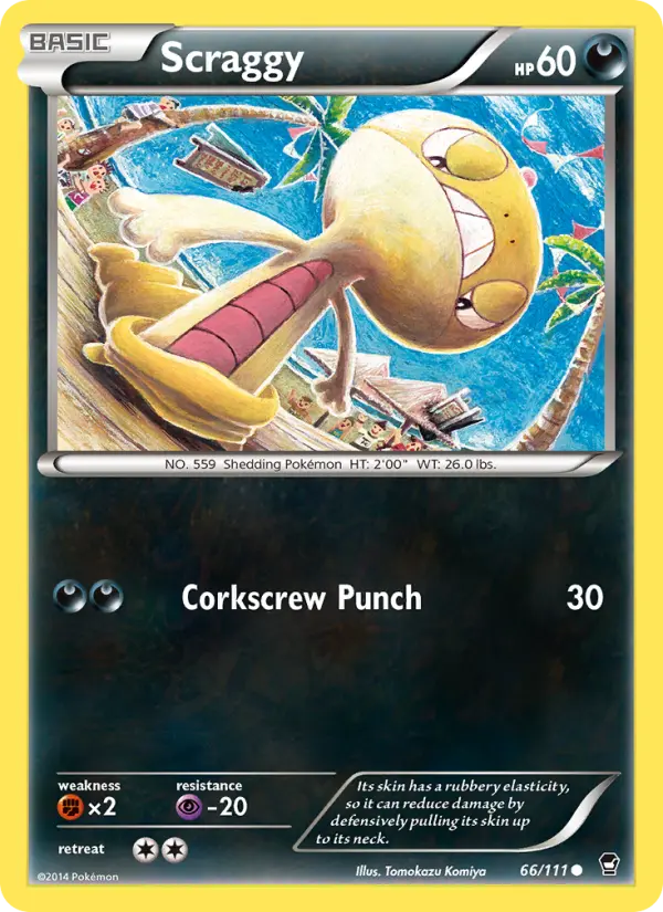 Scraggy Common Pokemon card #66 from Furious Fists