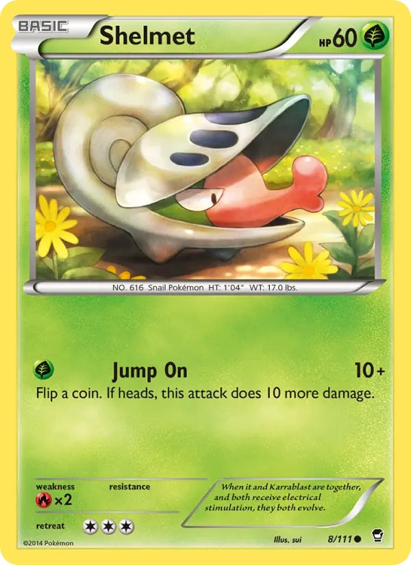 Shelmet Common Pokemon card #8 from Furious Fists