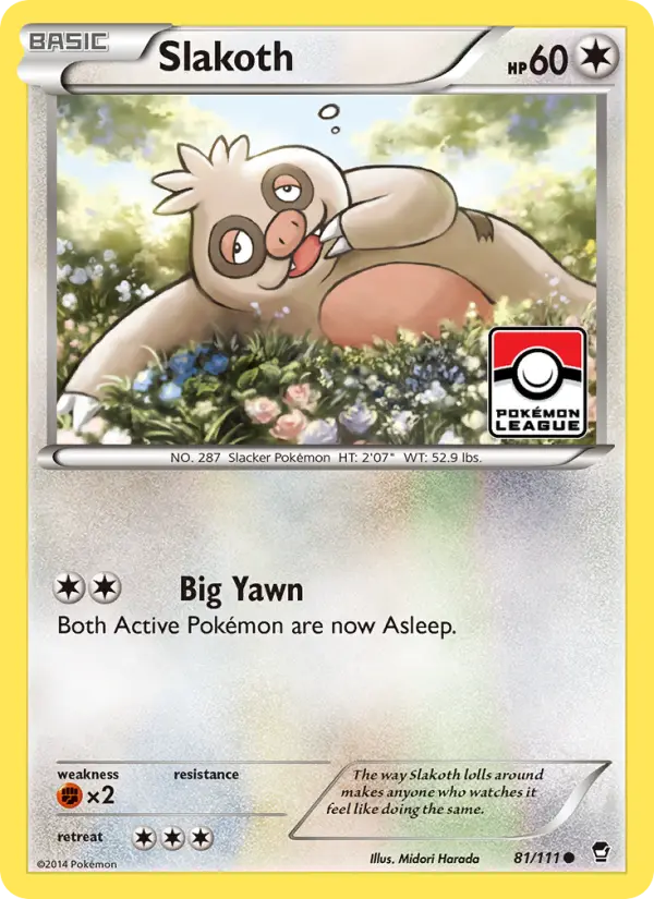 Slakoth Common Pokemon card #81 from Furious Fists