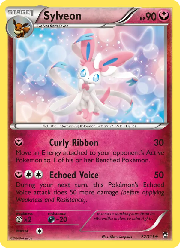 Sylveon Rare Pokemon card #72 from Furious Fists