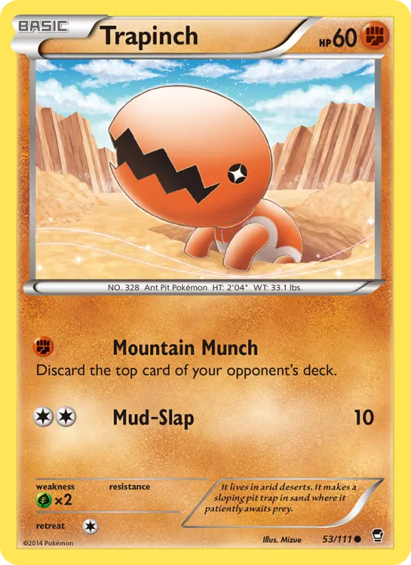 Trapinch Common Pokemon card #53 from Furious Fists