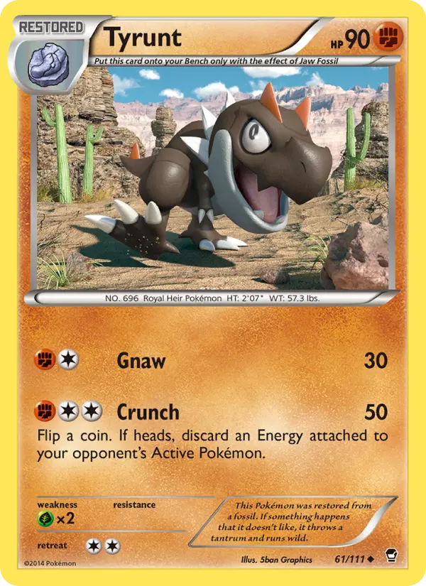 Tyrunt Uncommon Pokemon card #61 from Furious Fists