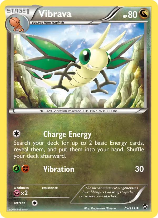 Vibrava Uncommon Pokemon card #75 from Furious Fists