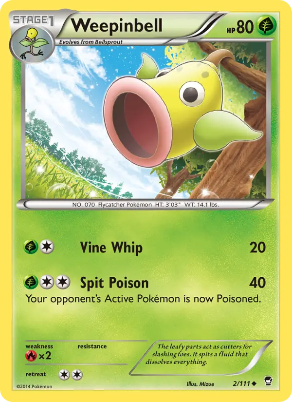 Weepinbell Uncommon Pokemon card #2 from Furious Fists