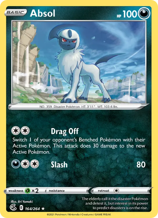 Absol Rare Pokemon card #164 from Fusion Strike