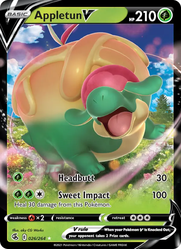 Appletun V Holo Rare V Pokemon card #26 from Fusion Strike
