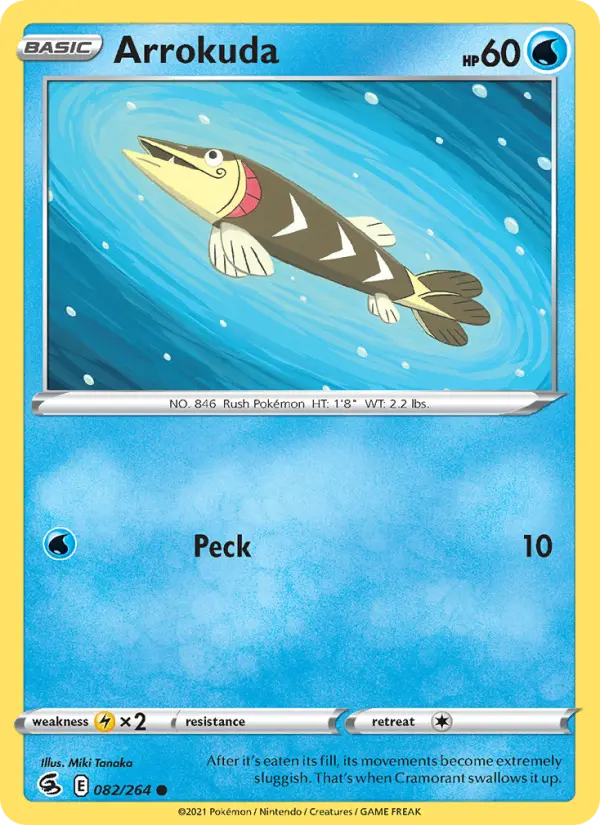 Arrokuda Common Pokemon card #82 from Fusion Strike