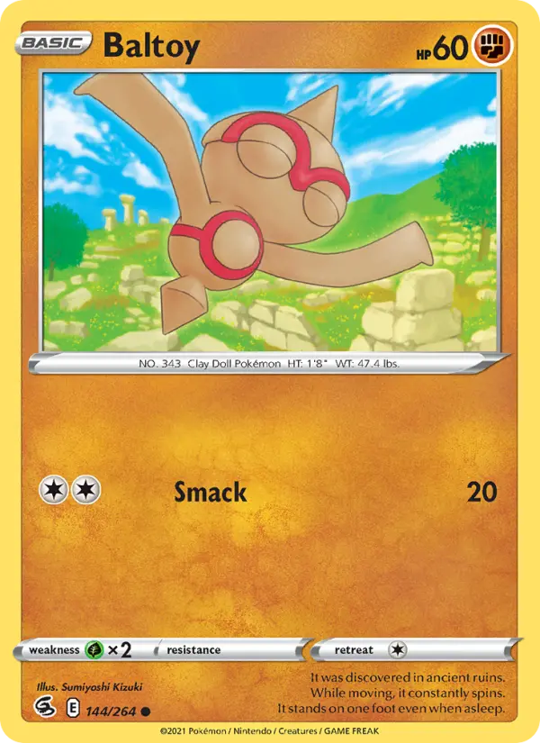 Baltoy Common Pokemon card #144 from Fusion Strike