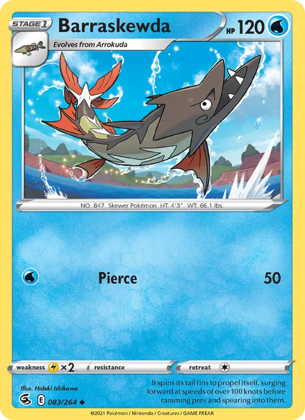 Barraskewda Uncommon Pokemon card #83 from Fusion Strike