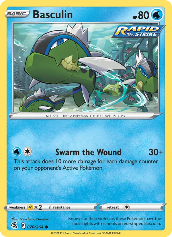 Basculin Common Pokemon card #70 from Fusion Strike
