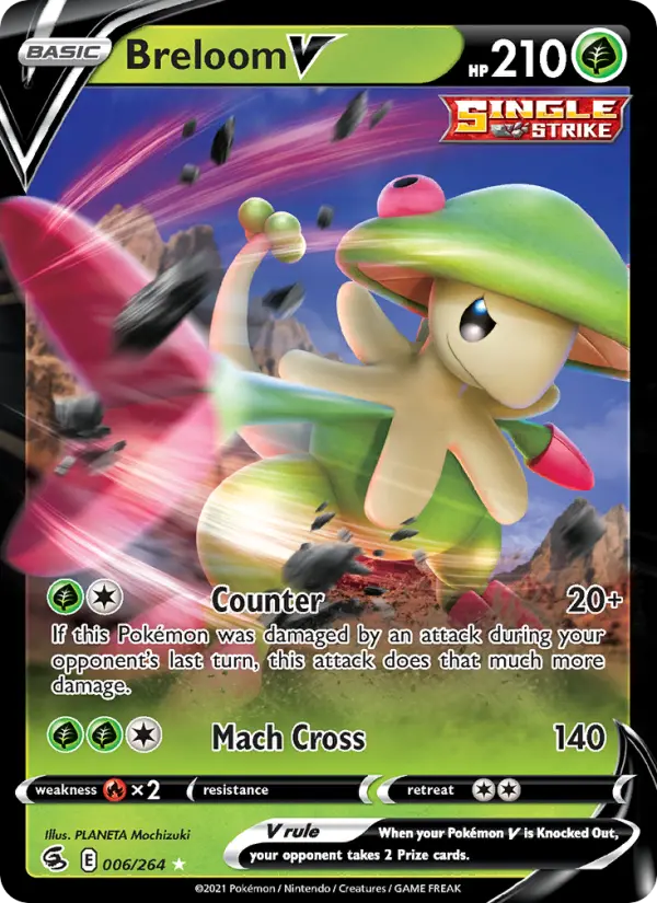 Breloom V Holo Rare V Pokemon card #6 from Fusion Strike