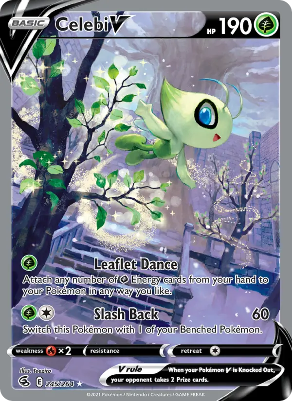 Celebi V Ultra Rare Pokemon card #245 from Fusion Strike